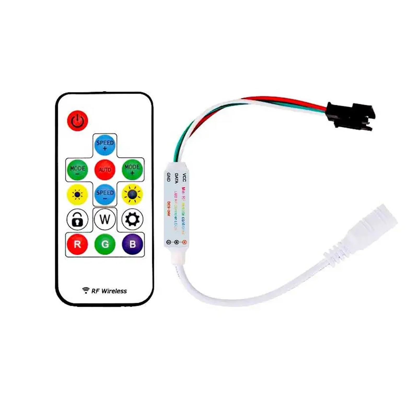 Contrôleur bande lumineuse sans fil RF14 WS2812 animation fluide de 5v à 24v