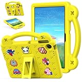 YKWXSC Kinder Hülle für Lenovo Tab 10,1 Zoll 2025 TB311FU/TB311XU, Eva Leichte Stoßfest Handgriff Ständer Tablet Schutzhülle & Schultergurt, Gelb