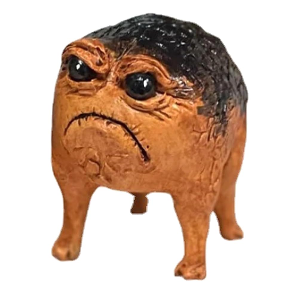 Grumpy Frog Toad Statue - Angry Outdoor Garden Yard Decor - Fun Novelty Home Office Frog Decor Sculpture