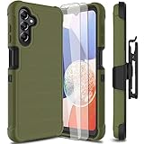 Leptech for Samsung Galaxy A14 5G Phone Case with Tempered Glass Screen Protector, [Holster Series]