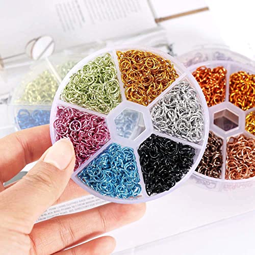 2 Box Colored Jump Rings, 2160 Pcs/12 Colors 6Mm Colorful Aluminum Wire Open Jump Rings Connector For Jewelry Making With A Circular Box #TOP4