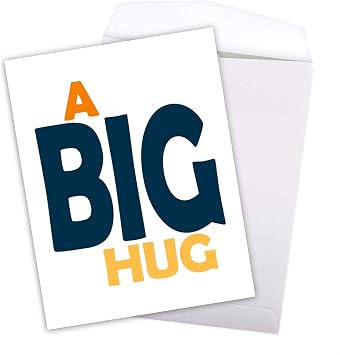 Big Thank You Card with Envelope, 8.5 x 11" Large Jumbo Size Group Team Thank You Card, Extra Big Huge Greeting Cards for Christmas Valentines Day Graduations Get Well Soon 2 per Pack A Big Hug