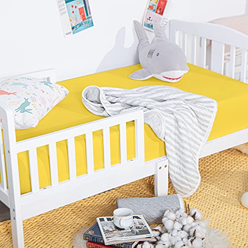 Ntbay 100% Brushed Microfiber Fitted Crib Sheet, Super Soft And Cozy 28X52 Crib Sheet For Standard Crib And Toddler Mattresses, Boys, Girls, Unisex, Yellow, 28X52 Inches #TOP3