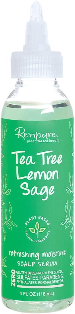 Renpure Plant-Based Beauty Tea Tree Lemon Sage Refreshing Moisture Scalp Serum, 4 Fluid Ounces