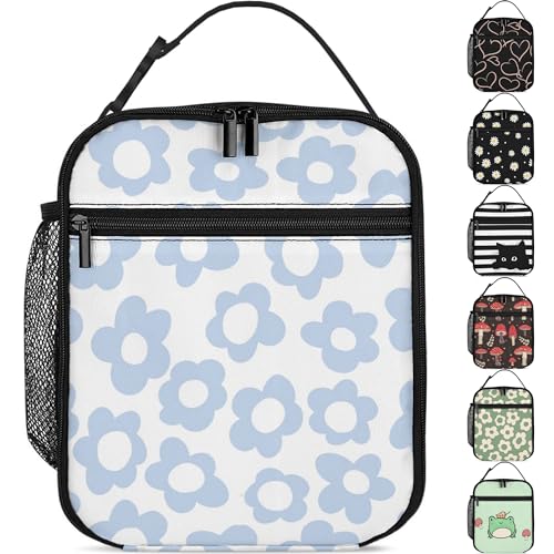 Coobex Lunch Box Kids Insulated Lunch Bag for Girls Women, Blue Flower