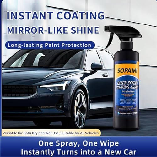 EZGHAR Sopami Car Coating Spray, Quick Effect Coating Agent, Persistent Type, Liquid Glass Coatings For Cars, Multifunctional Coat Renewal Agent Spray (2 PCS) - 3