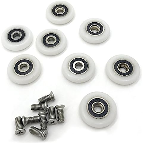 8 Sets 19mm Shower Door Wheels Rollers Runners by YuanQian Cover