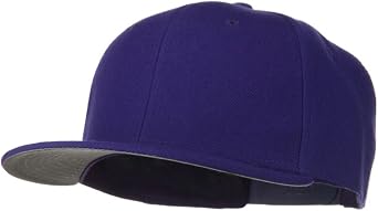 Wool Blend Flat Visor Pro Style Snapback Cap - Grey Navy