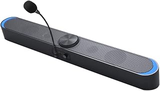 Mini Soundbar Portable Speakers for Car Bluetooth Wired and Wireless Connection cwith Built-in Subwoofer Surround Sound with Microphone LED Lighting Effect The New