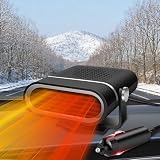 Calefactor de Coche 12V 200W, Calentador Portátil con Enchufe para Encendedor, Desempañador de Parabrisas y Calefacción de Aire, para Coche, Camión, Autocaravana y Caravana