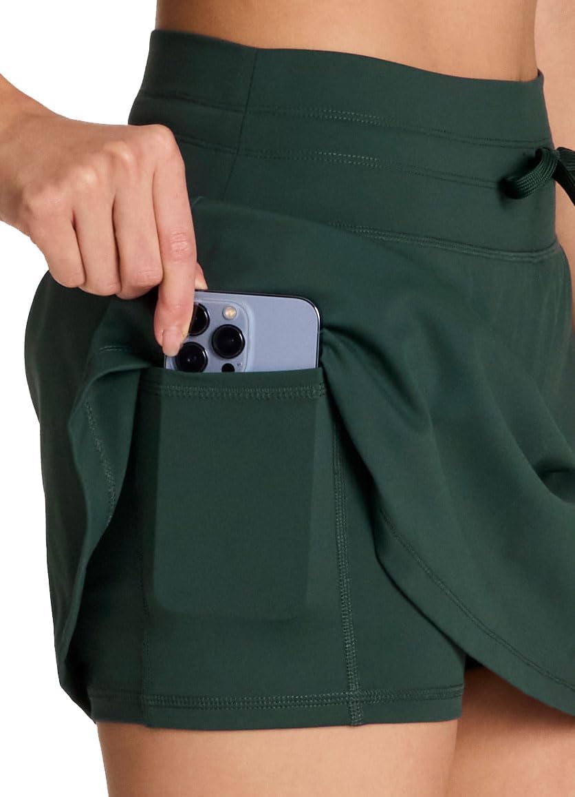 Avalanche Women's Jersey Active Skort Hiking Skirt with Built in Shorts, Super Soft Quick Drying Running Skort Tennis Skirt