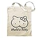 Kiwistar Hello Titty Tragetasche Baumwolltasche Stoffbeutel Umhängetasche langer Henkel