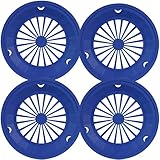 Cooking Concepts Sturdy Vented Paper Plate Holder - 4 Pack (Dark Blue)