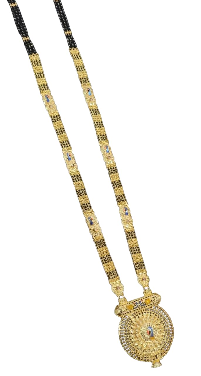 pragati collection 1 GRAM GOLD MICROPLATED MANGALSUTRA LOOKS LIKE REAL GOLD MANGALSUTRA WITH 4 YEARS WARRANTY ON POLISH-picture-54