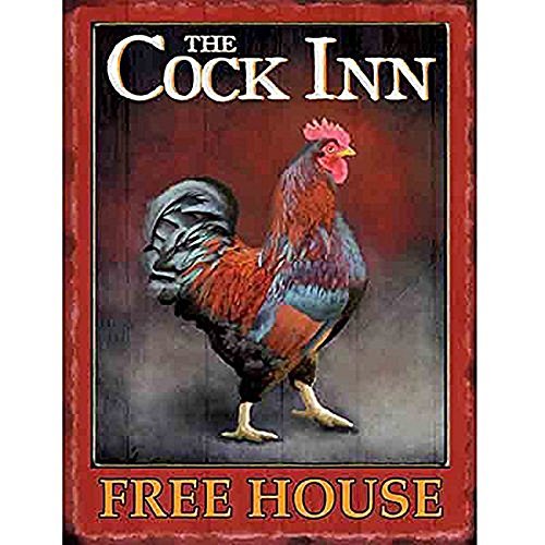 The Cock Inn Large Steel Sign 400mm x 300mm