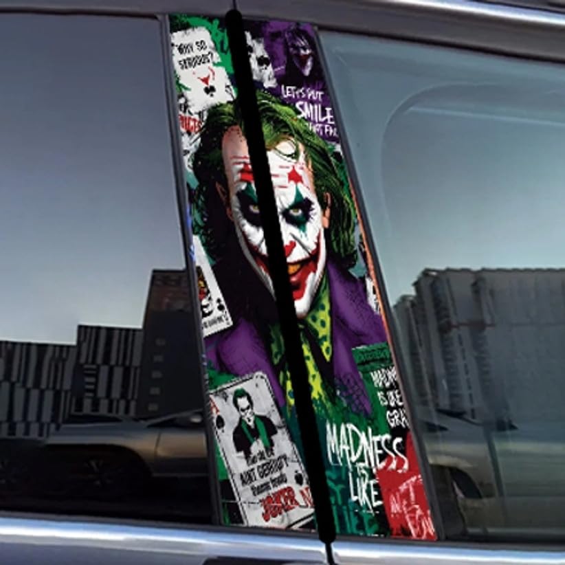 Image of Premium Car Pillar Self-Adhesive Printed Vinyl Sticker, Cool Boy Design, Vehicle Exterior Decor DIY Decal Accessory (Q)