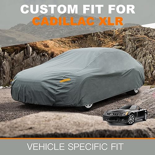 Image of Kayme Heavy Duty Car Cover Custom Fit Cadillac XLR (2003-2009) Waterproof All Weather for Automobiles, Full Exterior Covers Sun Rain UV Protection.（Deliver About 3-10 Days）