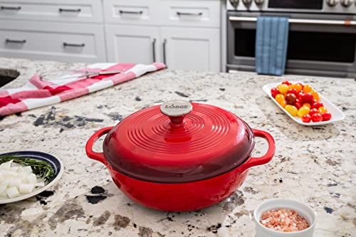 Lodge Ec3D43 Enameled Cast Iron Dutch Oven, 3-Quart, Island Spice Red #TOP5