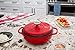 Lodge 3 Quart Enameled Cast Iron Dutch Oven with Lid – Dual Handles – Oven Safe up to 500° F or on Stovetop - Use to Marinate, Cook, Bake, Refrigerate and Serve – Island Spice Red