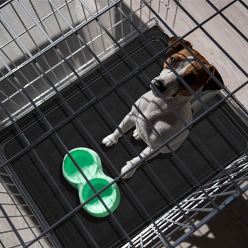 Suzile 4 Pcs Dog Crate Tray Replacement 27 x 20.5 Inches Dog Crate Pan Black Dog Kennel Tray Plastic Bottom Pan Floor Liners for Cat Rabbit Pets Training Cages Food Bowls Holders Accessories