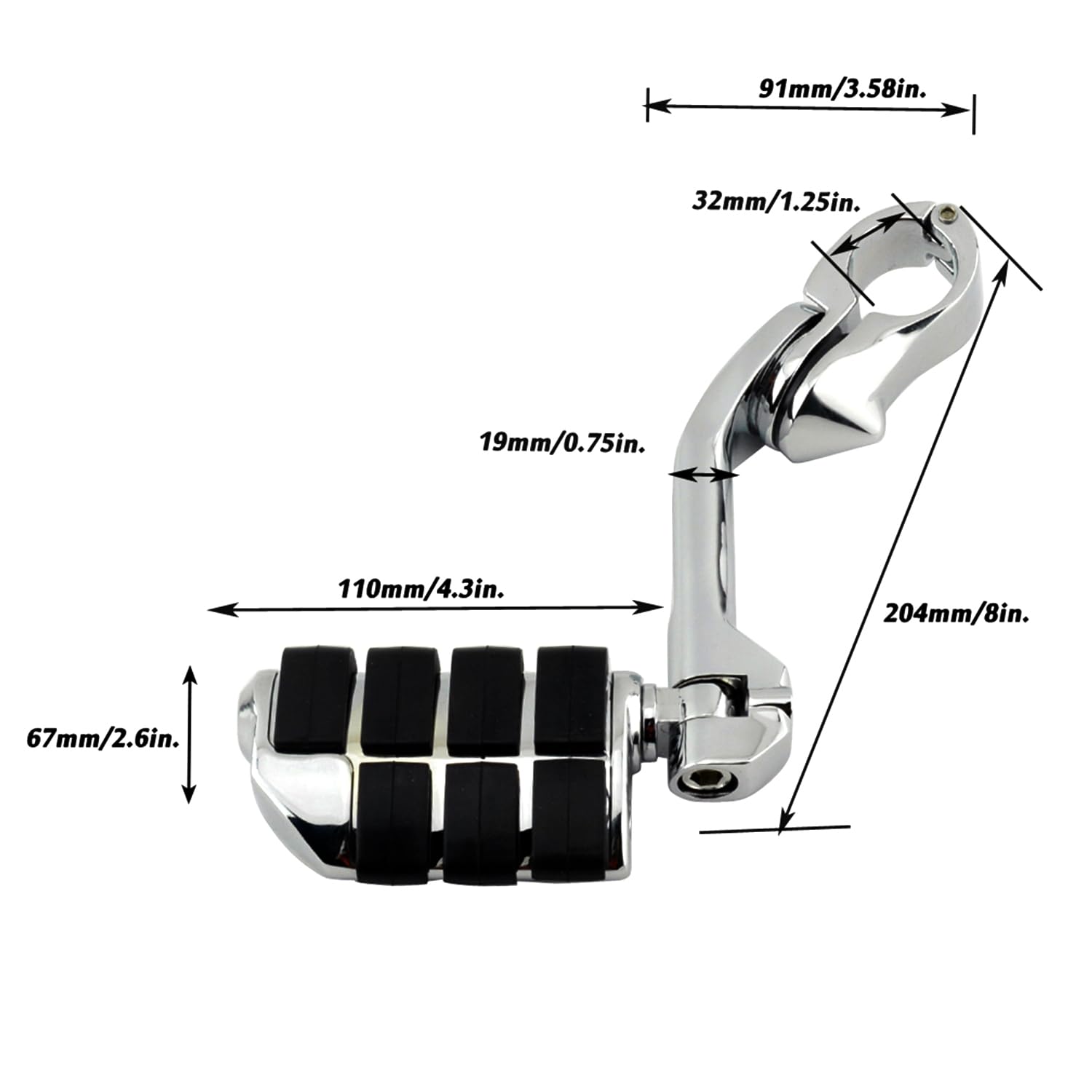 1.25 1 1/4 Highway Foot Peg Fit For Harley Touring Road Electra Street Glide