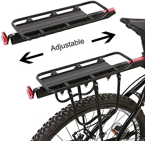 Gototop Rear Bike Rack,Strong Alloy Rear Bicycle Pannier Bag Luggage Carrier Rack Bike Cycle Seat Post 55 Lbs Capacity With Reflector Black (#5) #TOP4