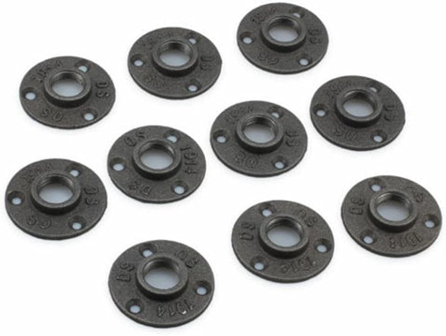 1" BLACK MALLEABLE IRON FLOOR FLANGE fitting pipe npt - LOT OF 25 - vintage HQ