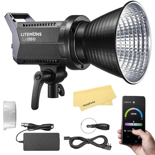 Godox LA150Bi �o�C�J���[ LED �r�f�I���C�g�A190W 2800-6500K 101000Lux@1M CRI 96+ TLCI 97+ Bowens �}�E���g COB LED �����A8�� FX �G�t�F�N�g�A0-100% �P�x�X�^�W�I��