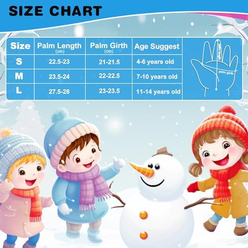ThxToms Kids Winter Gloves Waterproof Ski Snowboard Gloves for Ourdoor Sports, Boys and Girls Cold Weather Bike Gloves 7 51ftF0MpqnL. AC