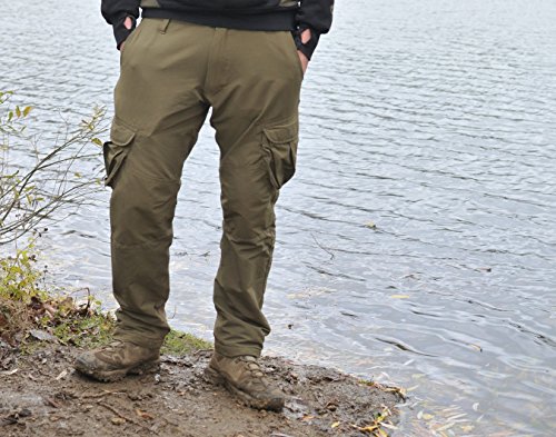 Korda Polar Kombats Dark Olive XXLarge KCL089 Hose mit Fleece Winterhose Angelhose