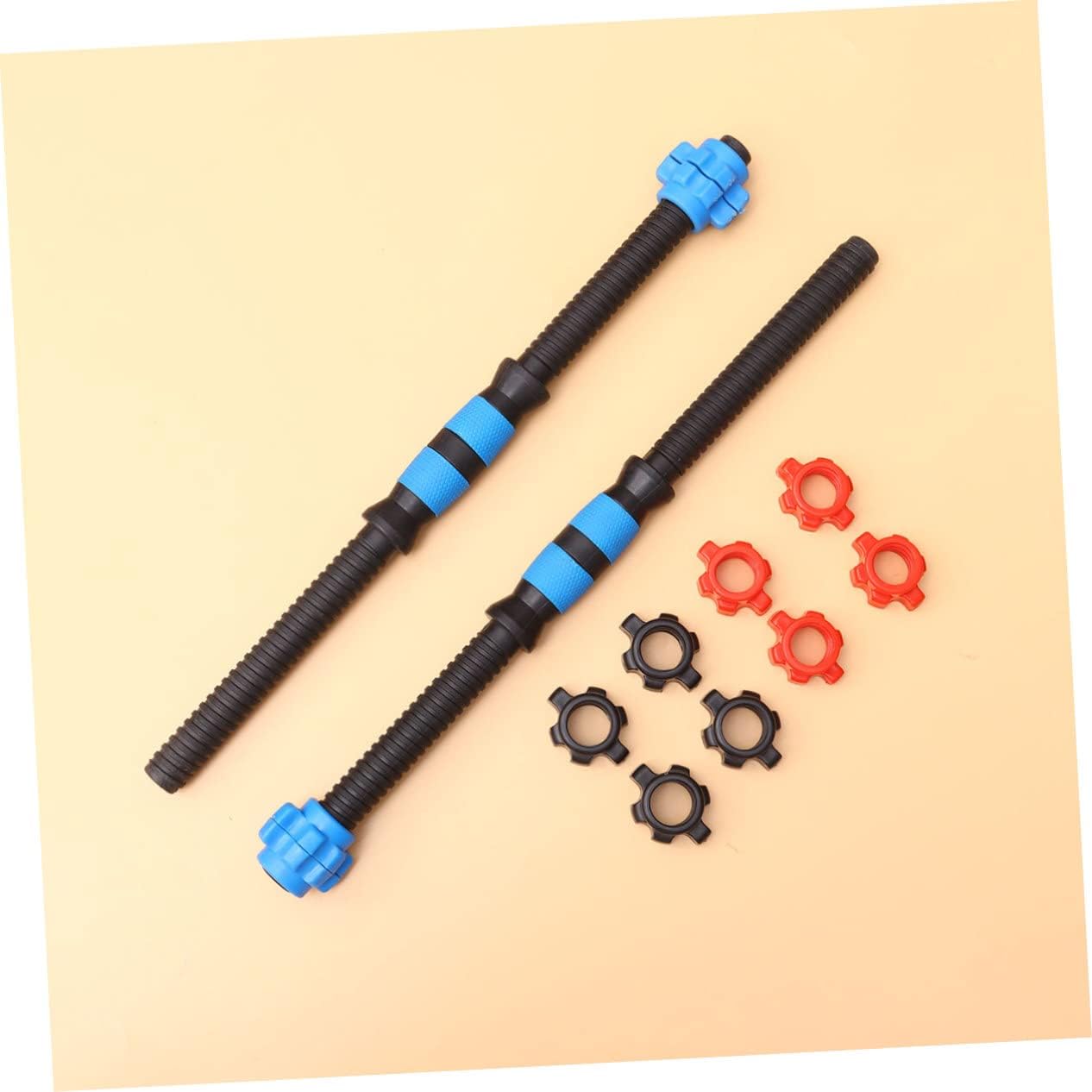1 Set Dumbbell Connecting Rod for Home Gym Blue Barbell Connector with Red Black Nuts Weightlifting Equipment for Safe Comfortable Strength Training