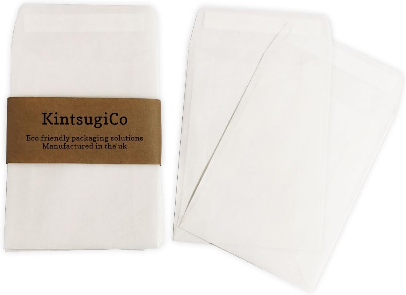 KintsugiCo 89 x 117mm Small Peel + Self Seal Glassine Bags [3.5 x 4.6