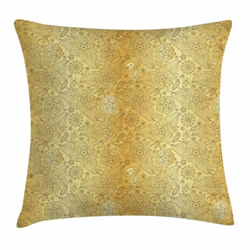 Ambesonne Mandala Pillow Cover, Paisley Botanical, 20
