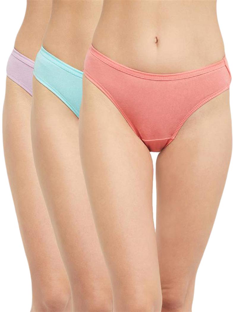 Solid Hipster Panties- Pack of 3(Colors and Prints May Vary)