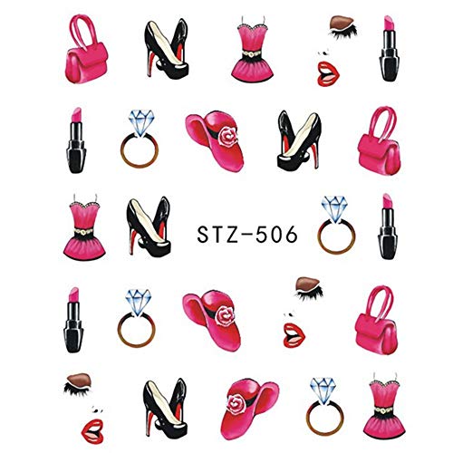 ZJMIYJ Nagelsticker,6 Blatt Wasser Nagel Aufkleber Blume/Flamingo/Tier/Feder/Nail Art Wassertransfer Aufkleber Aufkleber… – Bild 7