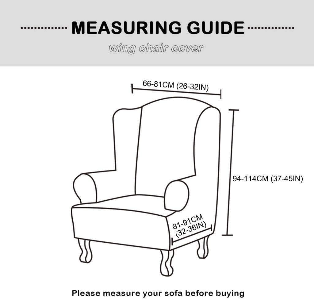 Konsilsa Stretch Wingback Chair Slipcover, Armchair Cover 1-Piece Wing Chair Covers Wing Chair Slipcover Furniture Protector for Wingback Chairs Soft Thick Wingback Chair Covers