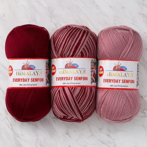 Himalaya Everyday Senfoni 100% Anti Pilling Acrylic, Set of 3 Skeins for Multicolor Projects, Set 19