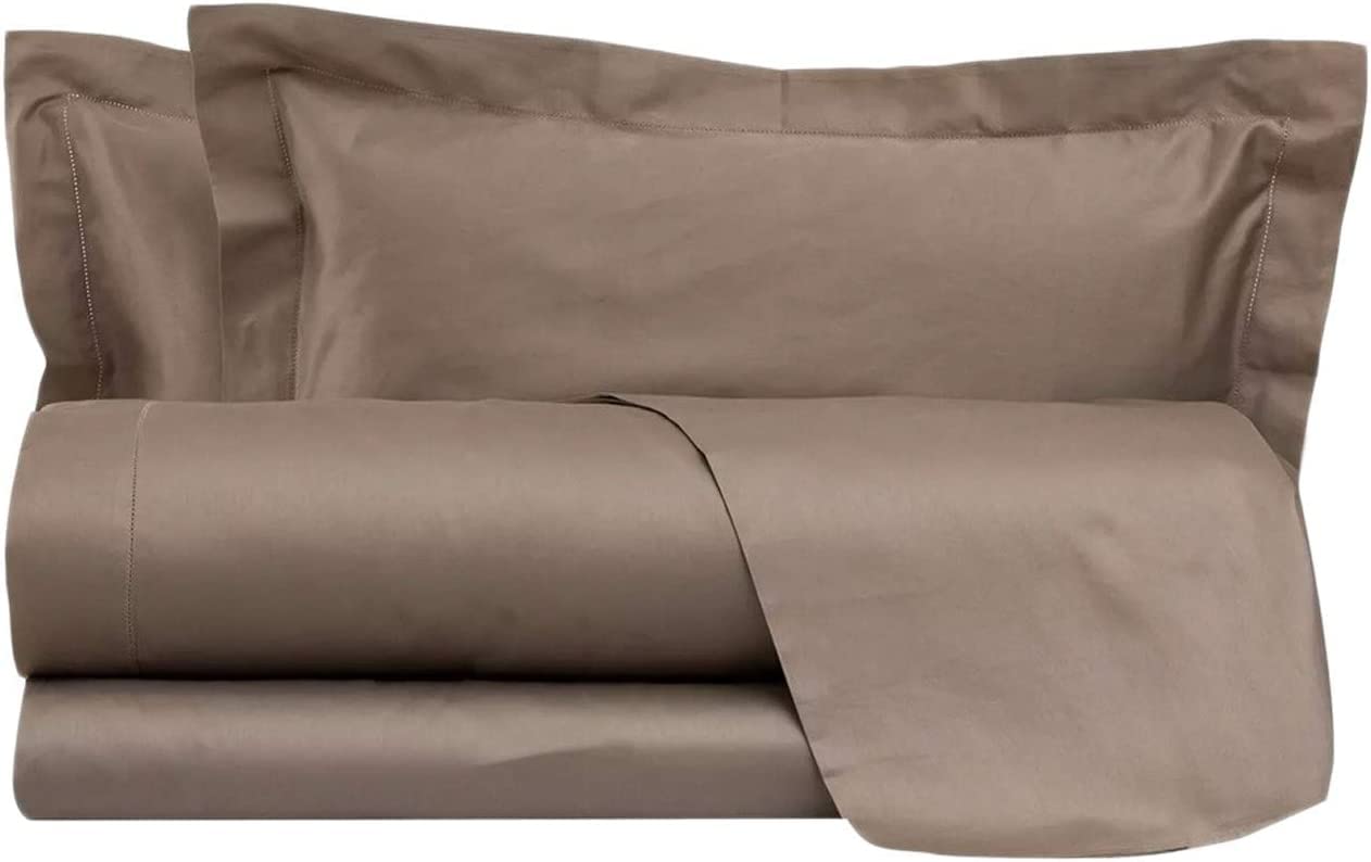 Parure de lit en satin pour une chambre parentale cosy Chantal taupe