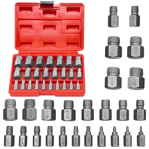 25 Pièces Extracteur de Vis Casse Endommagées, Extracteur de Boulon Goujon, Tourne a Gauche Extracteur pour Toutes Vos Réparations