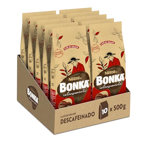 Bonka Café Tostado Grano Descafeinado 500g - 10 paquetes