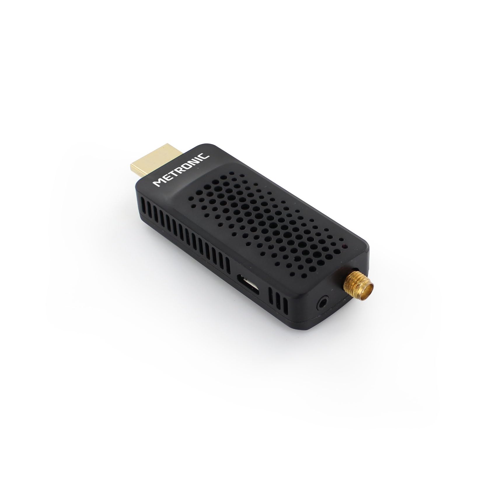 Metronic 441646 - Décodeur Tuner récepteur TNT DVB-T, Compatible DVB-T2 dongle Stick Compact, HEVC, EPG, 1080i, HDMI, Port USB 2.0, Touche SOS