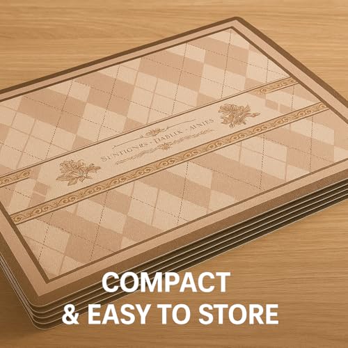 Image of YELONA Leather Dining Table Placemats Set of 2 - Waterproof, Heat Resistant, Anti-Slip, Easy to Clean Table Mats for Dining Table, Kitchen & Home Decor (Dusty Rose, 40 x 30 cm)