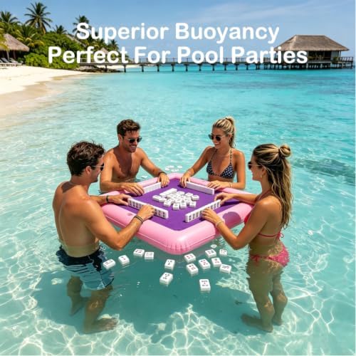 SSKKBX Floating Mahjong Set for Pool & Outdoor Games–Waterproof Mahjong Tiles,Lightweight & Long-Lasting Floating Design, Travel Game Set for Beach, Pool Party & Family Fun (ocean3) — view 2