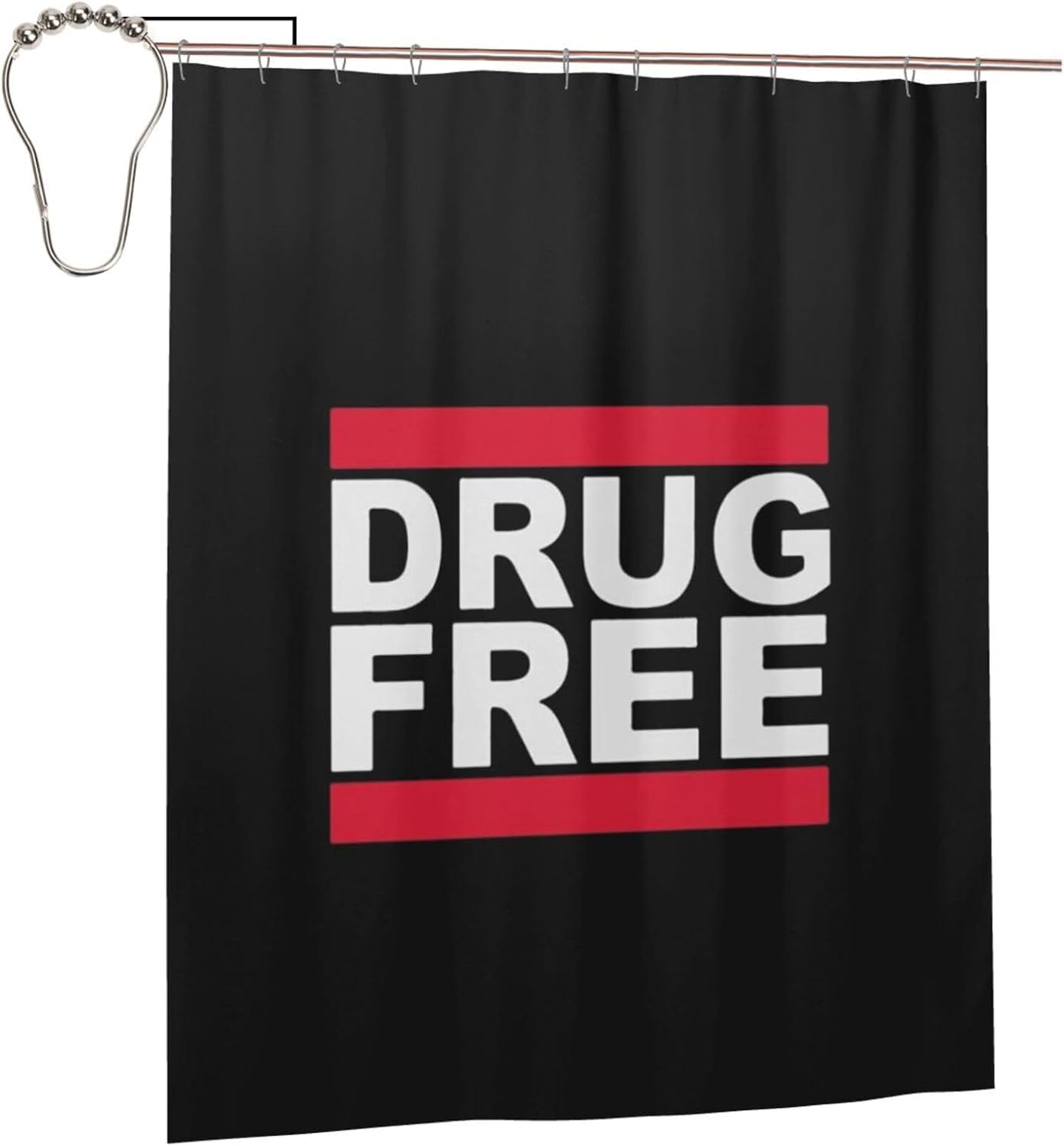 Fpandawang Drug Free Bathroom Fabric Shower Curtain with 12 Buckles and Hooks, Washable, Waterproof, 60x72 Inches