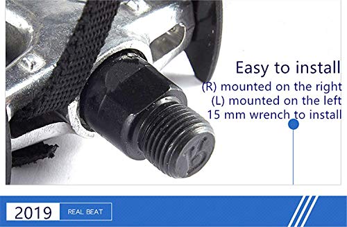 ZXJ Bike Pedals, Fitness Exercise Spin Bike with Toe Clips Cage and Straps for Outdoor Cycling and Indoor Stationary Bike 9/16-Inch Spindle Resin/Alloy Bicycle Multi-Purpose Pedals-2 Pack