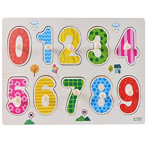 Culater® Enfant Précoce Jouets éducatifs Bébé Main Saisir Alphabet Puzzle Jouet en Bois (A)