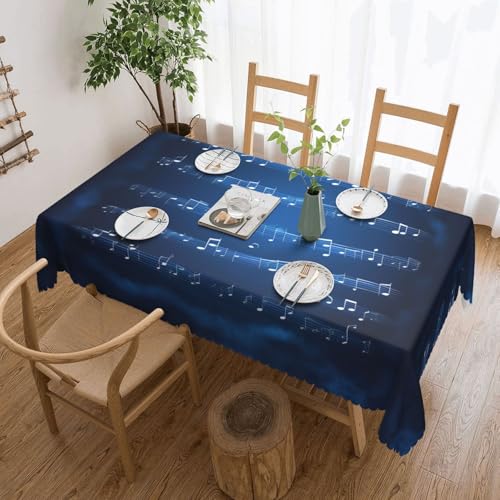 Nappe rectangulaire notes de musique bleues pour pique-nique et repas - 2