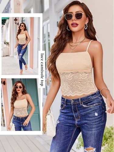 Image of Avidlove Womens Camisole Lace Spaghetti Strap Tank Top Tube Slim Basic Cami Tops