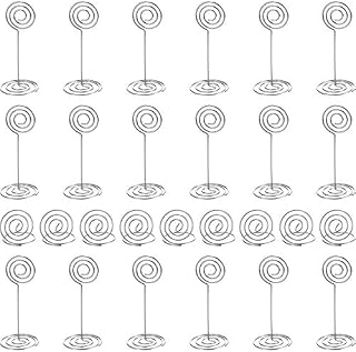 FOMTOR 20 Pack Place Card Holder Table Number Holders Table Picture Holder Wire