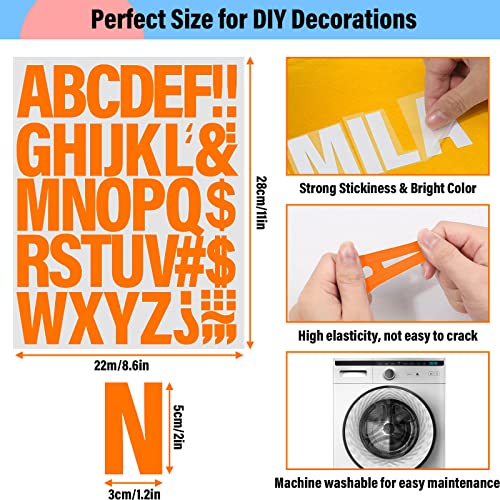 24 Sheets 1056 Pieces Iron On Letters For Clothing, 2 Inch 6 Colors Heat Transfer Vinyl Patches Pu Alphabets Sticker T-Shirt Printing Diy Crafts Decorations (Black, White, Yellow, Red, Blue, Orange) #TOP2